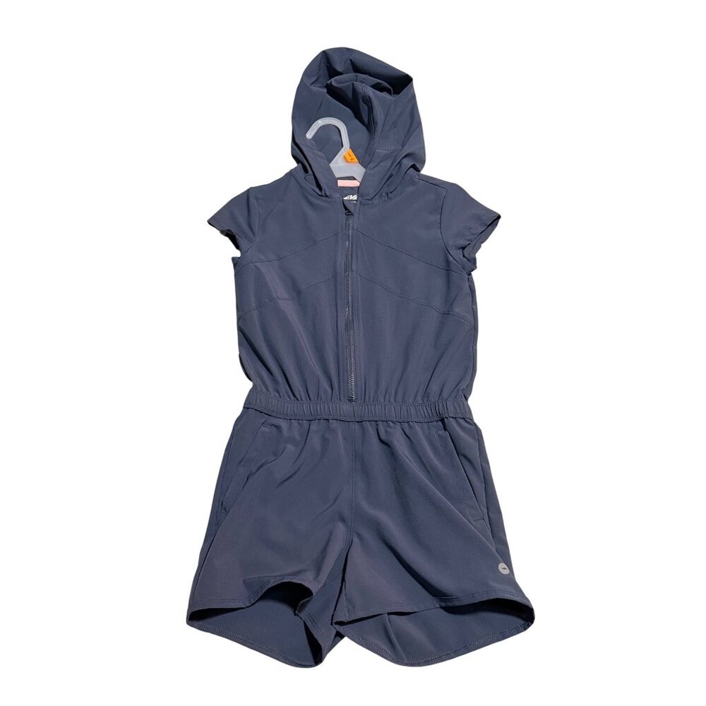 NWT Avia Studio Girls Small 6/6X Grey Hooded Romper One-Piece Casual Activewear‎